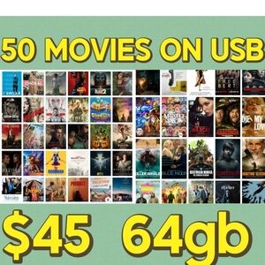 USB Drive with 50 Preloaded Movies